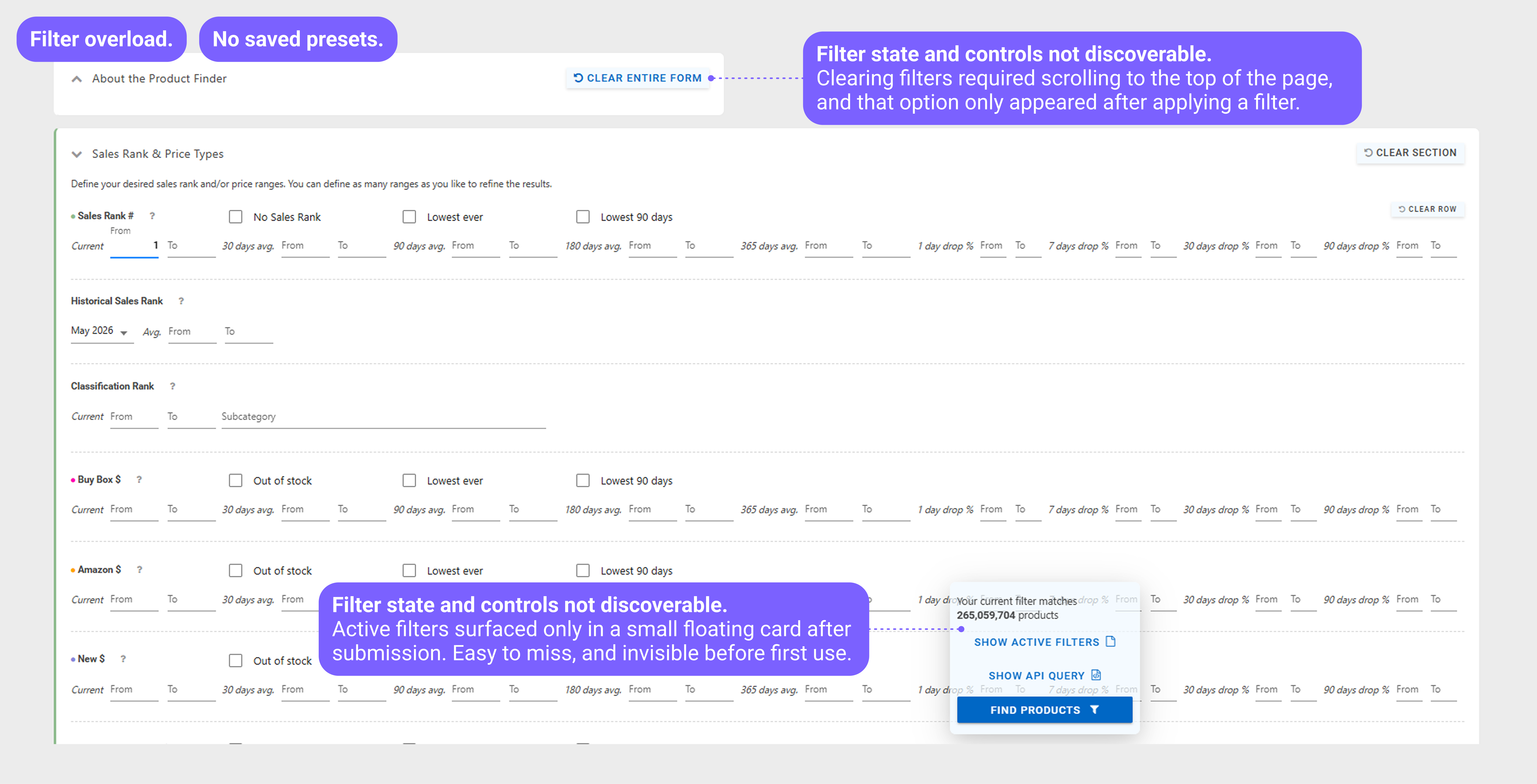 Keepa Product Finder reference tool